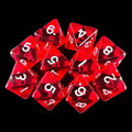 HALF PRICE CLEARANCE D&G Gem Red 10 x D8 Dice Set - SECONDS