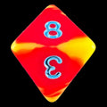 HALF PRICE CLEARANCE TDSO Duel Red & Yellow with Blue D8 Dice