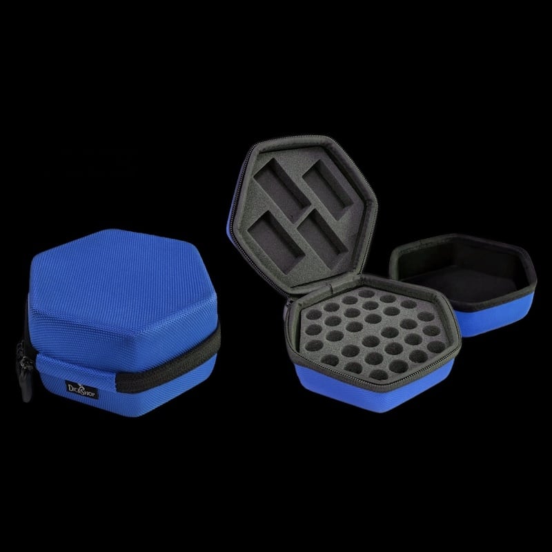 TDSO Hexagonal Gaming Case & Dice Tray - Blue