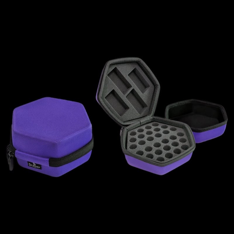 TDSO Hexagonal Gaming Case & Dice Tray - Purple