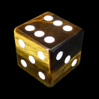 TDSO Gemstone Tiger Eye Gold & White 6 x D6 Spot Dice Set