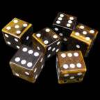 TDSO Gemstone Tiger Eye Gold & White 6 x D6 Spot Dice Set