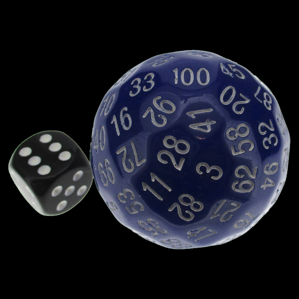 TDSO Cannonball Opaque Blue & White HUGE 45mm D100 Dice