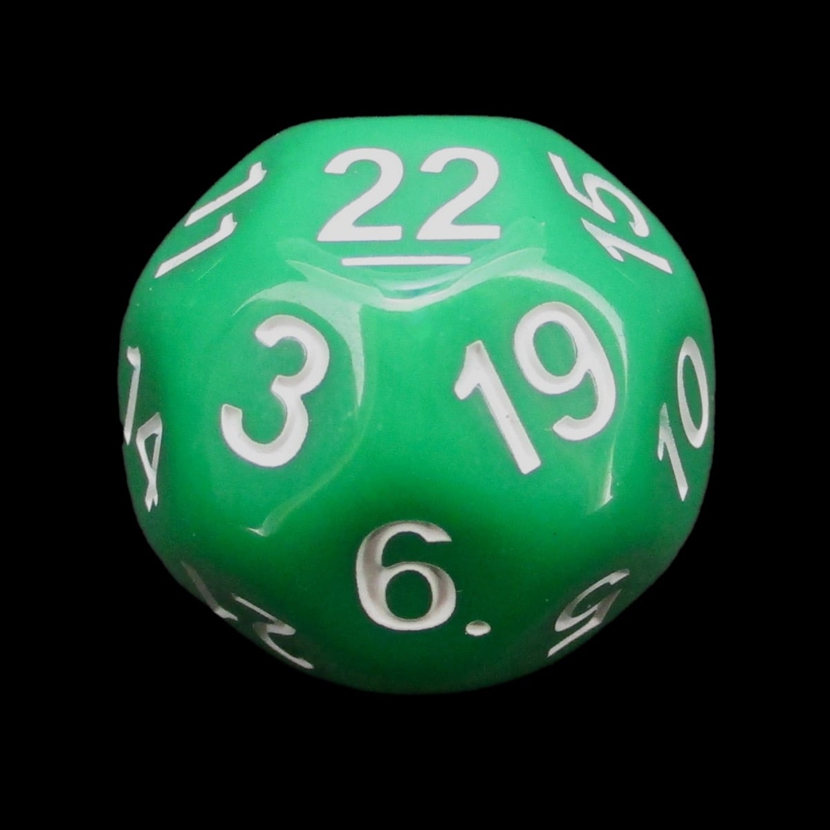 Impact Opaque Emerald Green & White D22 Dice