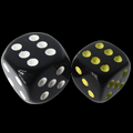 HALF PRICE CLEARANCE Role 4 Initiative Opaque Black & Yellow 14mm D6 Spot Dice