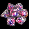 TDSO Encased Demon Eye Orange Dice 7 Dice Polyset