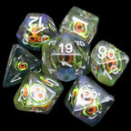 TDSO Encased Demon Eye Yellow Dice 7 Dice Polyset