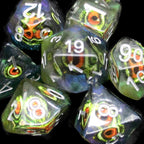 TDSO Encased Demon Eye Yellow Dice 7 Dice Polyset