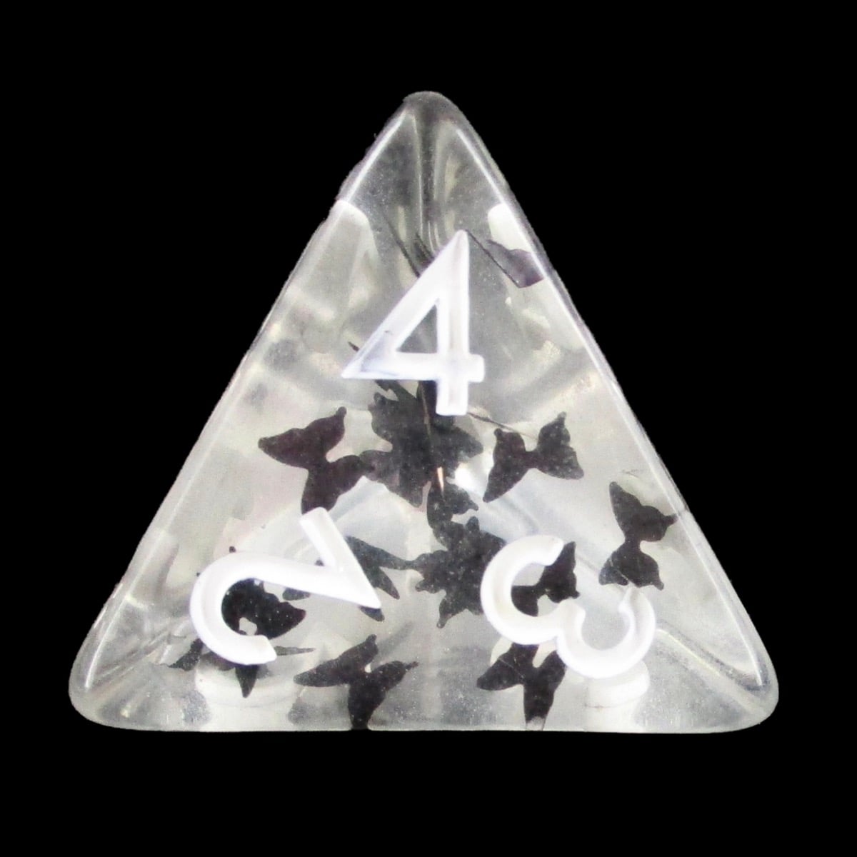 HALF PRICE CLEARANCE TDSO Confetti Butterfly Black D4 Dice