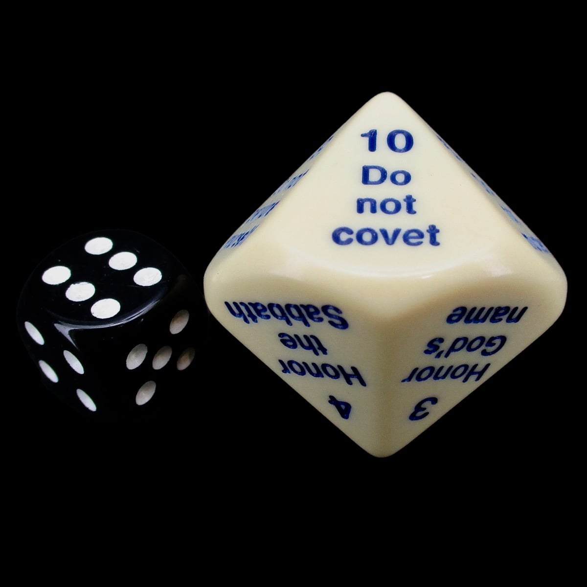 Koplow Opaque Ivory Ten Commandments JUMBO 25mm D10 Dice