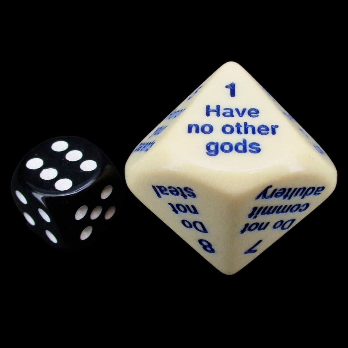 Koplow Opaque Ivory Ten Commandments JUMBO 25mm D10 Dice