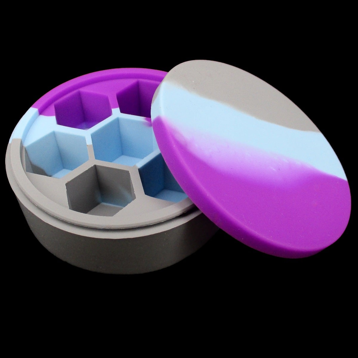 HALF PRICE TDSO Silicone Rubber Protective 7 Dice Polyset Box Storage Case - Purple Haze