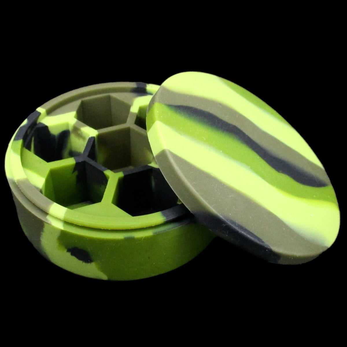 HALF PRICE TDSO Silicone Rubber Protective 7 Dice Polyset Box Storage Case - Camouflage Green
