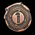 Space Unit '1' Legendary Metal Copper Coin