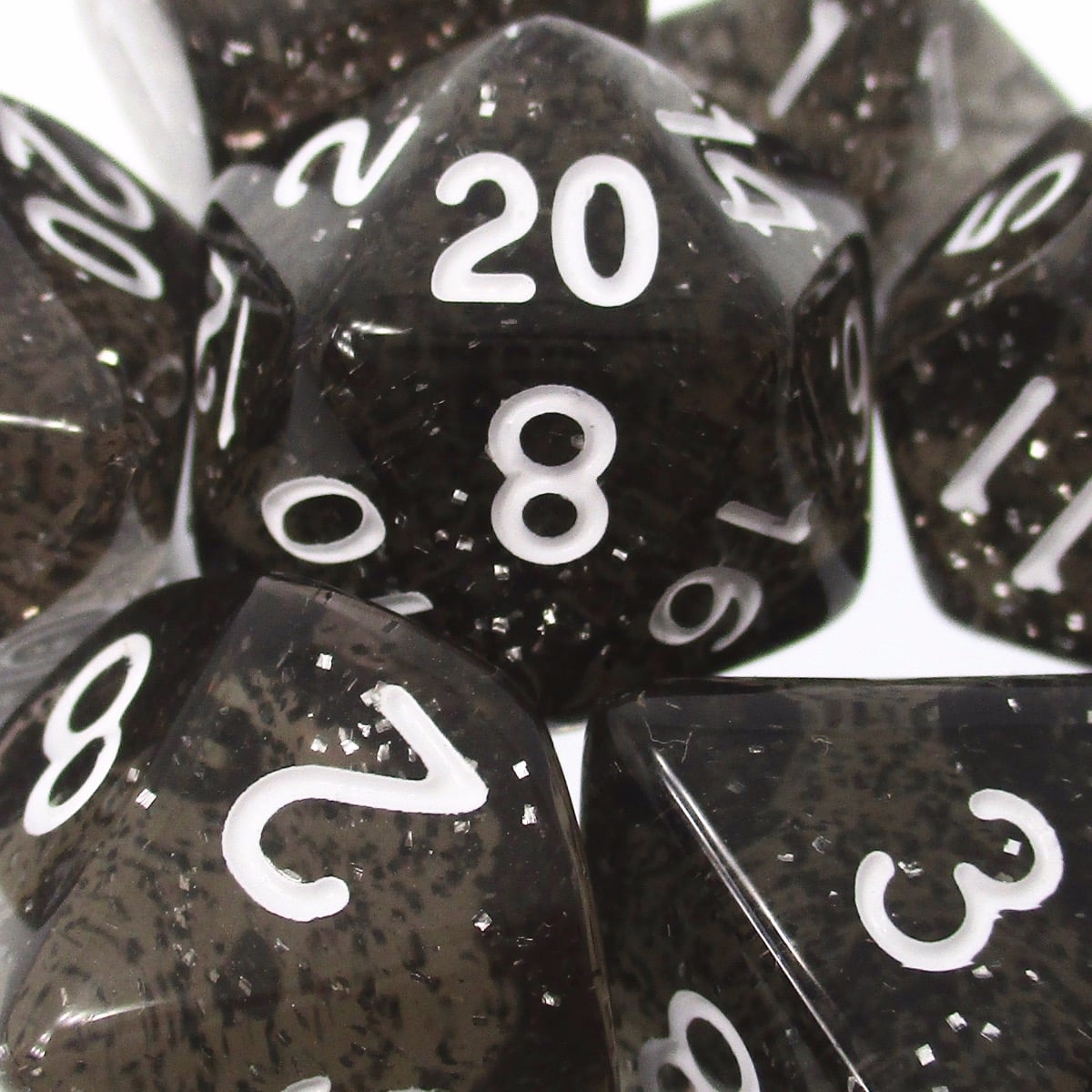 TDSO Glitter Black 7 Dice Polyset