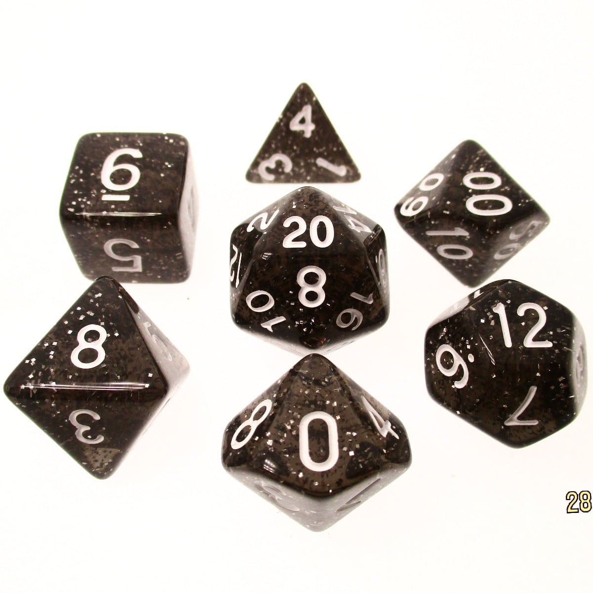 TDSO Glitter Black 7 Dice Polyset