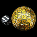 TDSO Metal Meteor Antique Golden HUGE 45mm D100 Dice
