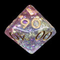HALF PRICE CLEARANCE TDSO Confetti Mica Pink & Blue Glitter Percentile Dice