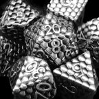 TDSO Metal Dragon Scale Antique Silver 7 Dice Polyset