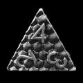TDSO Metal Dragon Scale Antique Silver D4 Dice