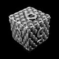 TDSO Metal Dragon Scale Antique Silver D6 Dice
