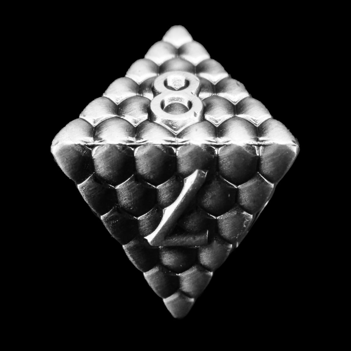 TDSO Metal Dragon Scale Antique Silver D8 Dice
