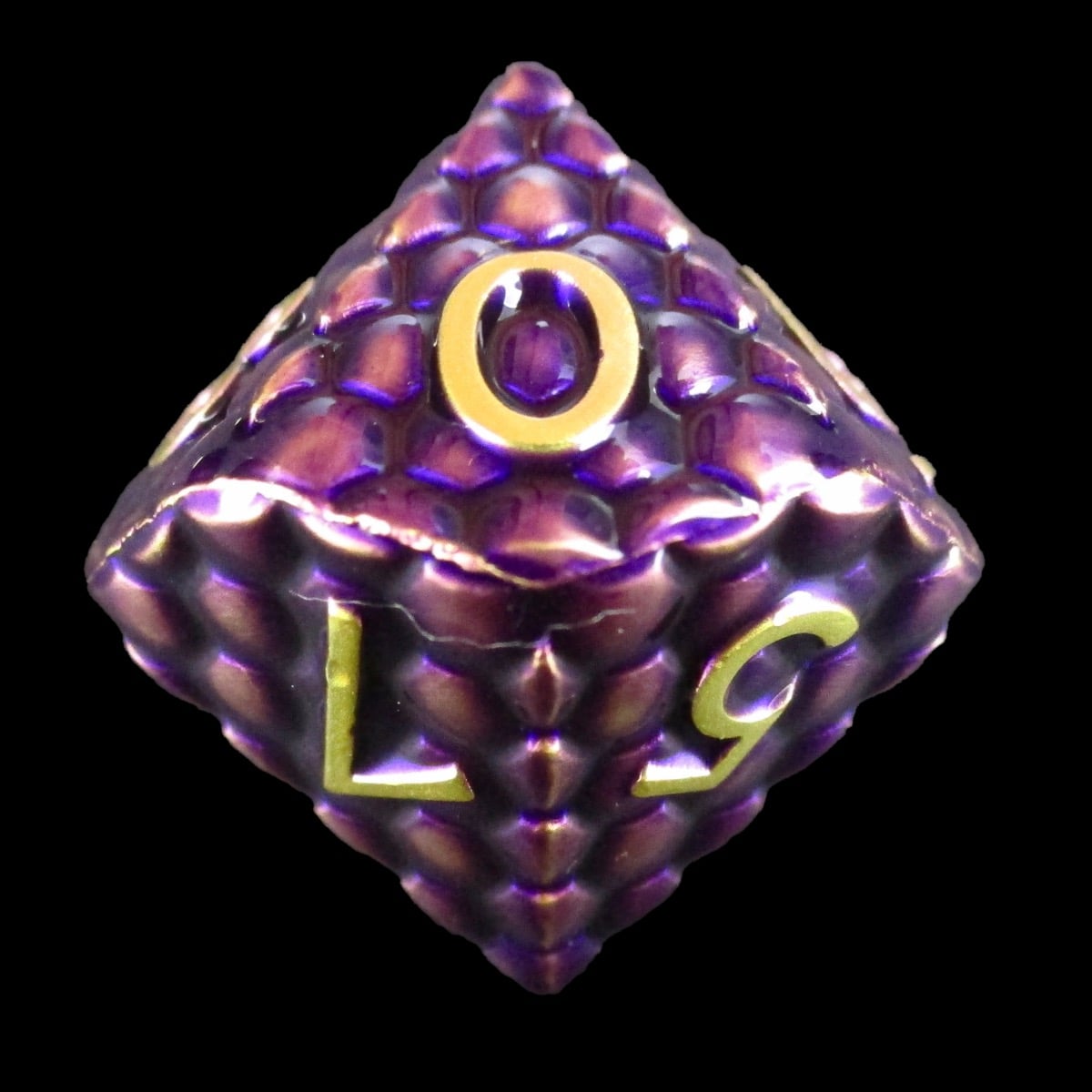 TDSO Metal Dragon Scale Purple & Gold D10 Dice