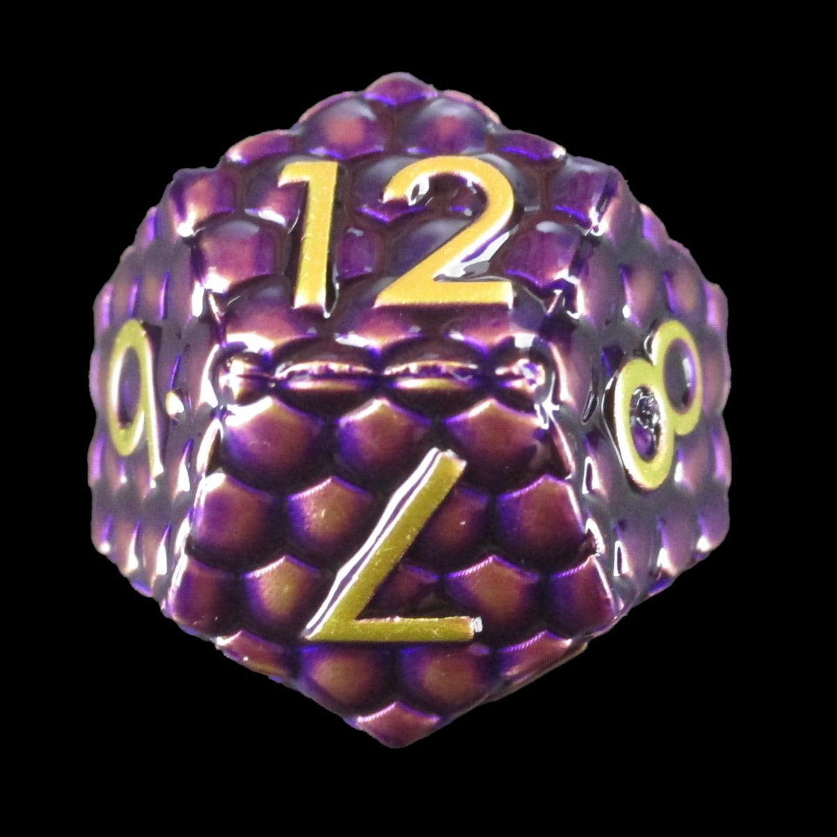 TDSO Metal Dragon Scale Purple & Gold D12 Dice