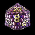 TDSO Metal Dragon Scale Purple & Gold D20 Dice