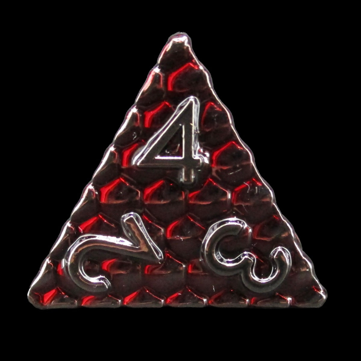 TDSO Metal Dragon Scale Red & Black D4 Dice