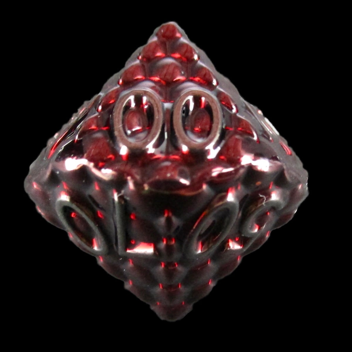 TDSO Metal Dragon Scale Red & Black Percentile Dice
