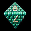 TDSO Metal Dragon Scale Green & Copper D8 Dice