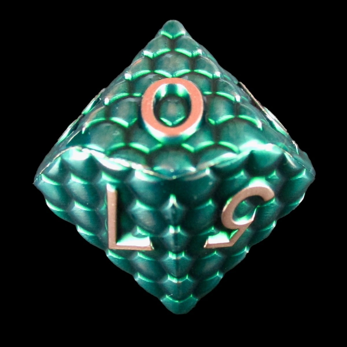 TDSO Metal Dragon Scale Green & Copper D10 Dice