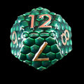 TDSO Metal Dragon Scale Green & Copper D12 Dice