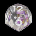TDSO Encapsulated Flower Violet & White D12 Dice