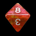 HALF PRICE CLEARANCE TDSO Phoenix Multi Glitter Green Orange & Red D8 Dice