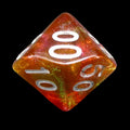 HALF PRICE CLEARANCE TDSO Phoenix Multi Glitter Green Orange & Red Percentile Dice