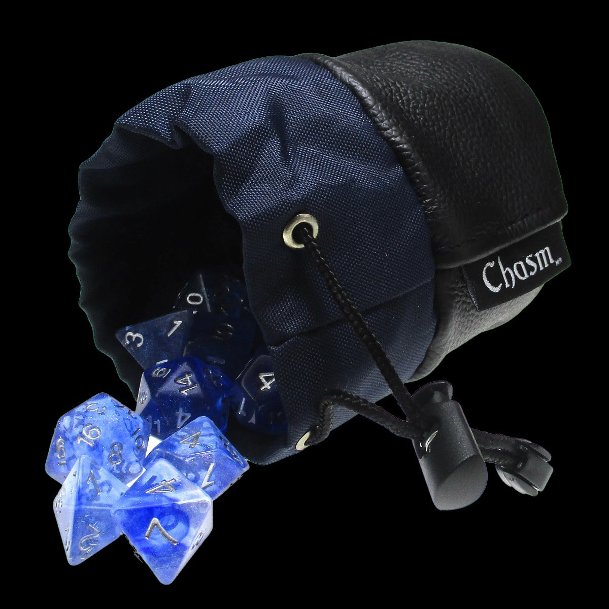 Chasm Vortex Small Pitch Black High Grade Leather Dice Bag