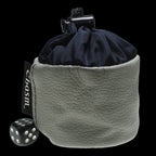 Chasm Vortex Small Silver Grey High Grade Leather Dice Bag