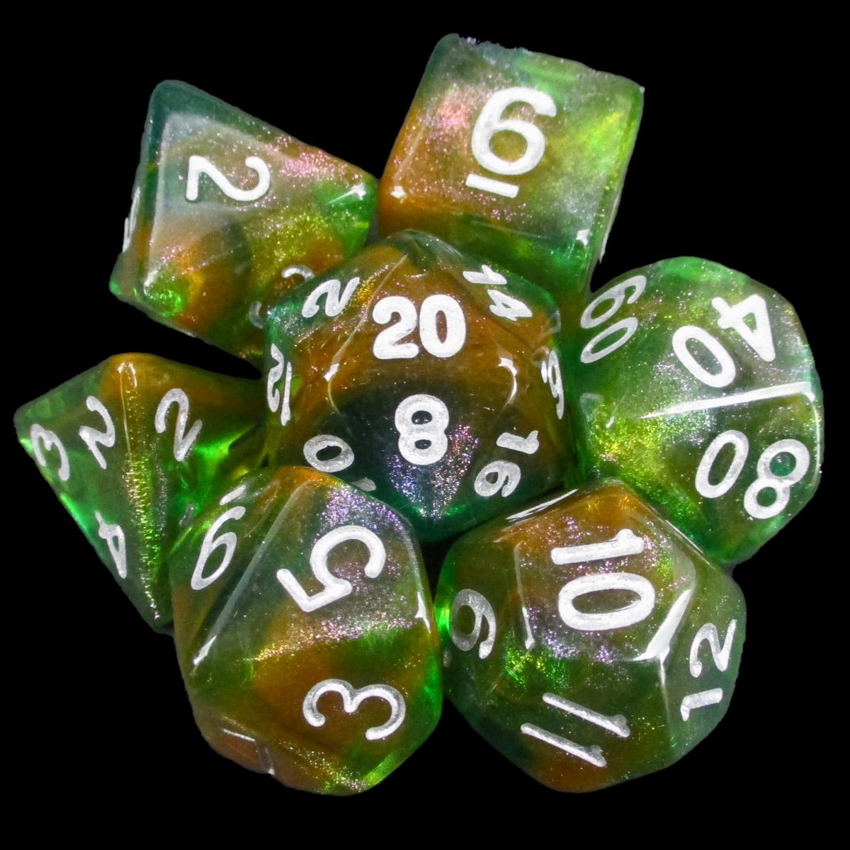 TDSO Tri-Glitter Earth Goddess 7 Dice Polyset LTD EDITION