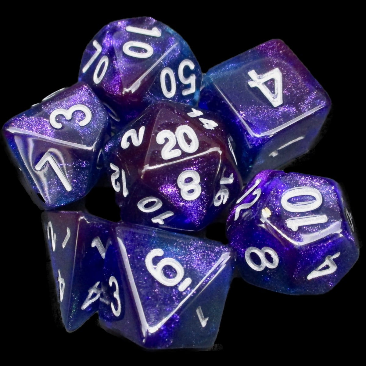 TDSO Tri-Glitter Queens Champion 7 Dice Polyset LTD EDITION
