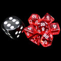 TDSO Bright Gem Ruby MINI 10mm 7 Dice Polyset