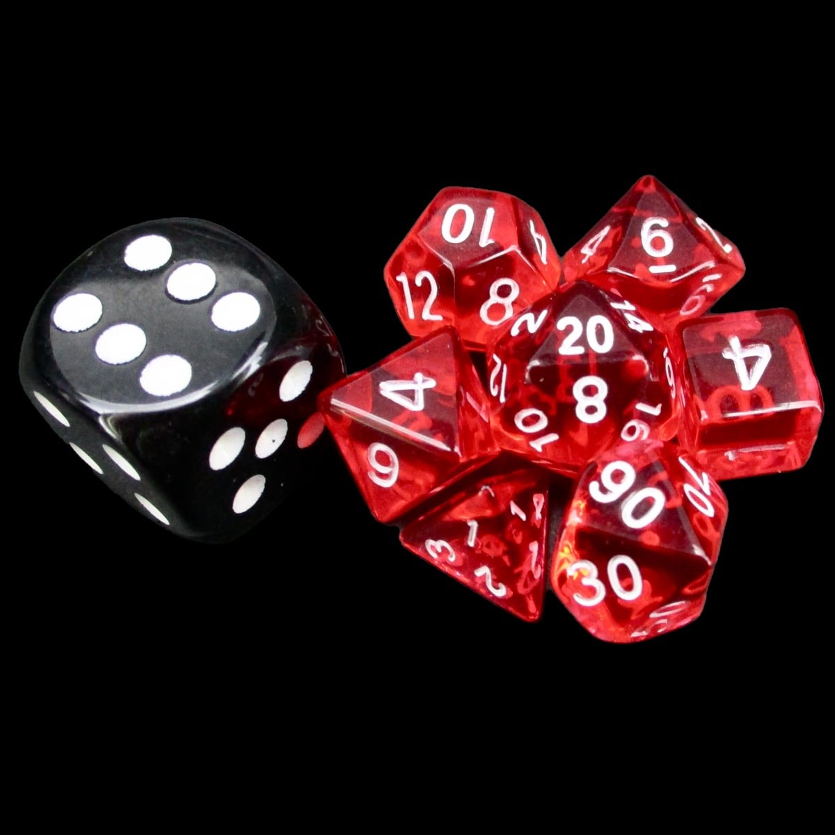 TDSO Bright Gem Ruby MINI 10mm 7 Dice Polyset
