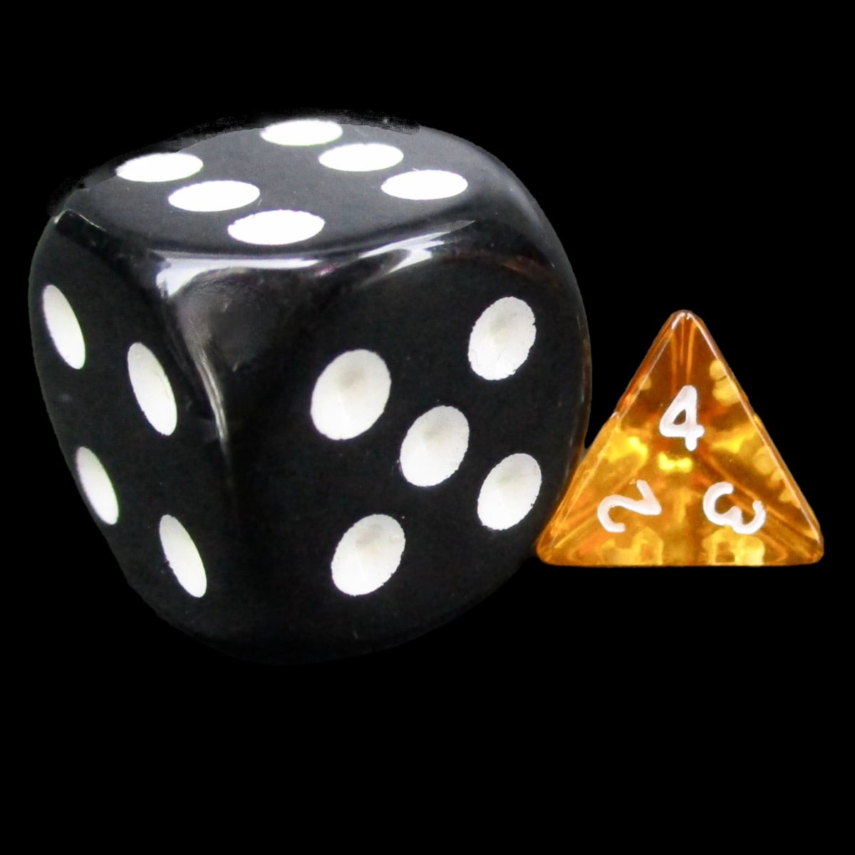 TDSO Bright Gem Fire Opal MINI 10mm D4 Dice
