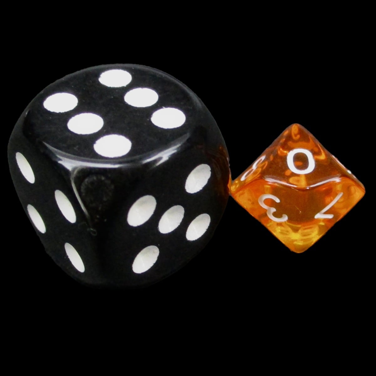 TDSO Bright Gem Fire Opal MINI 10mm D10 Dice