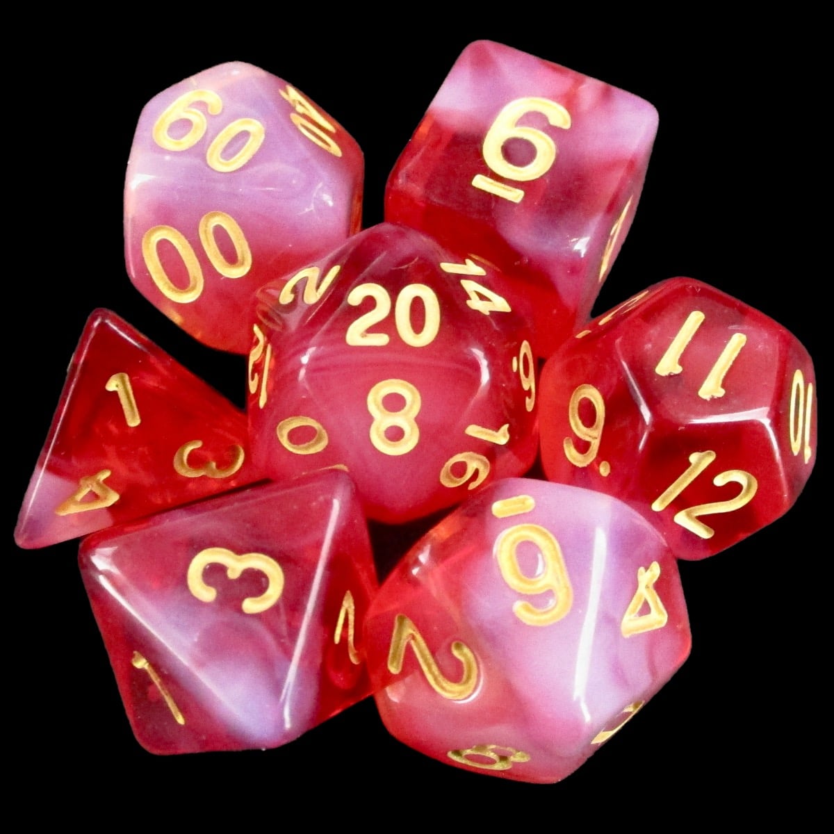 TDSO Storm Cloud Ruby 7 Dice Polyset LTD EDITION