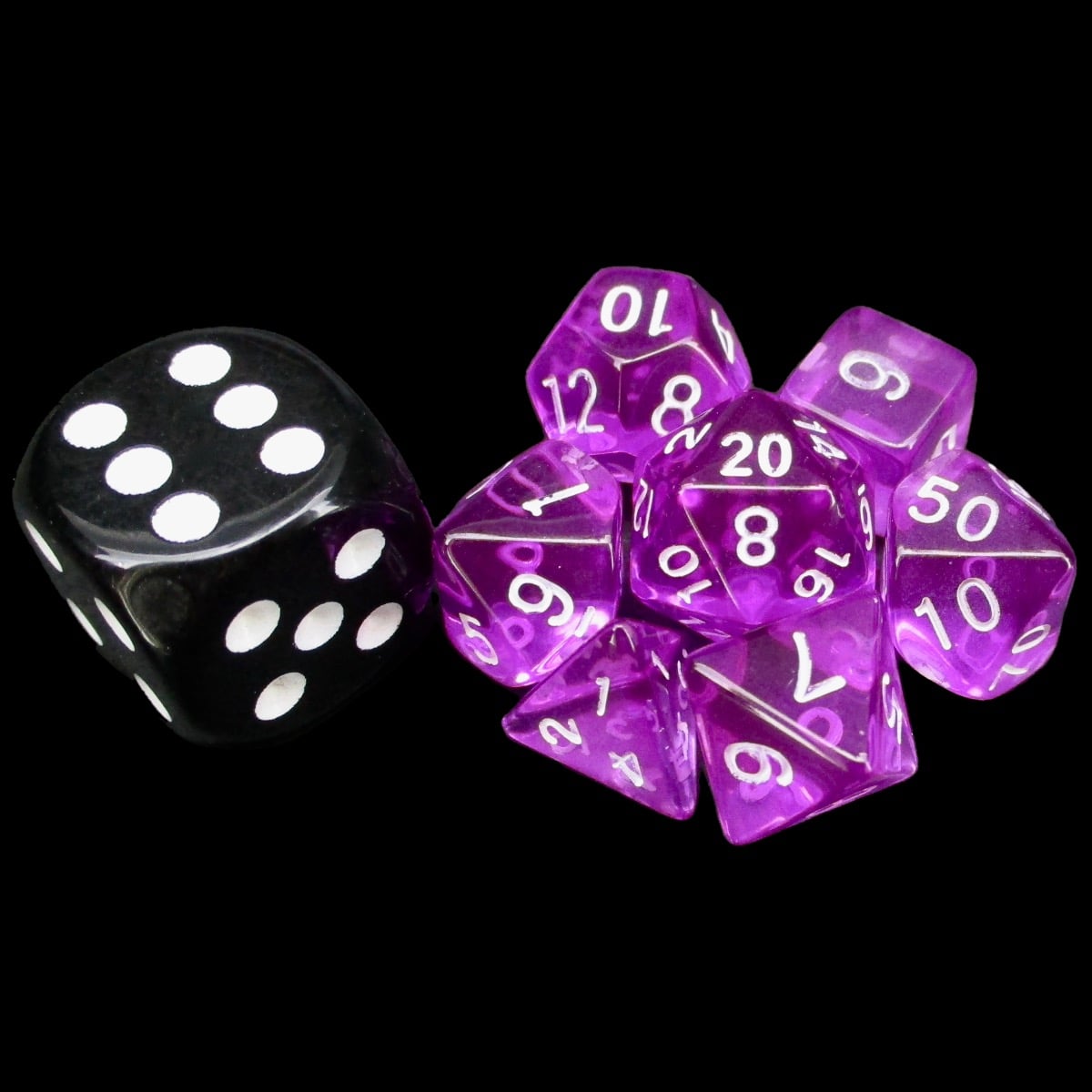 TDSO Bright Gem Amethyst MINI 10mm 7 Dice Polyset