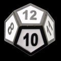 TDSO Metal Fire Forge 'Paladin' Black Nickel & White Enamel D12 Dice