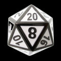TDSO Metal Fire Forge 'Paladin' Black Nickel & White Enamel D20 Dice