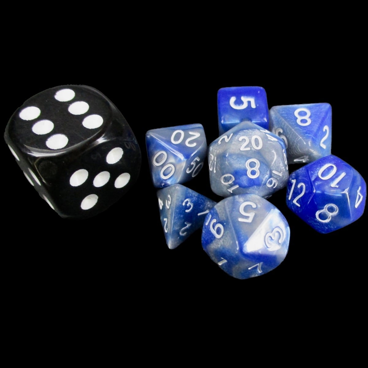TDSO Duel Blue & Steel MINI 10mm 7 Dice Polyset